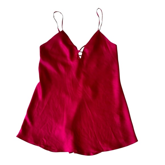 La Senza Lingerie Vintage 100% Silk Pinky Red Slip Dress Nightgown Size Small - Picture 1 of 12